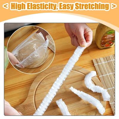 50/100/200 PEZZI Copertura Monouso in Pellicola di Plastica per Alimenti di Grado Alimentare Pellicola di Plastica Antipolvere Copertura in Pellicola di Plastica PE Trasparente Elastica Bianca