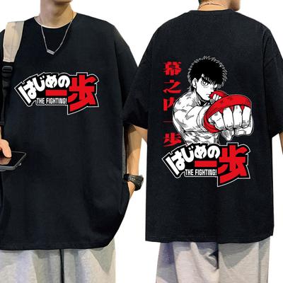 Anime Hajime No Ippo Kamogawa Boxing Gym T Shirt Manga Makunouchi Takamura Fighting KGB Print Short Sleeve Oversized T-Shirts