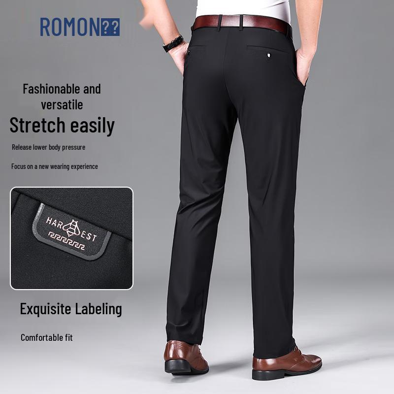 Мужские брюки ROMON Business Casual прямого кроя, устойчивые к сминанию, эластичные 31