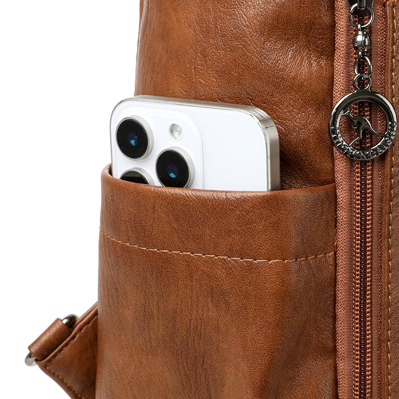 Multifunctional Backpack Women's Bag PU Shoulder Bag Solid Color Handbag