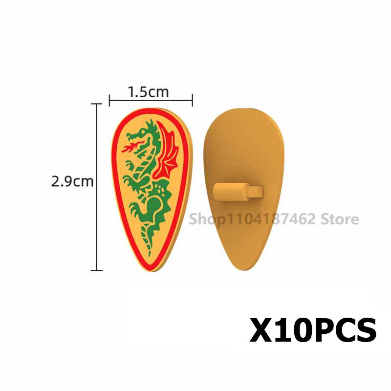 Medieval Roman Knight Legion Building Block Castle Green Dragon Forest Wolf War Horse Dragon Lion Shield Armor Cloak Brick Toys