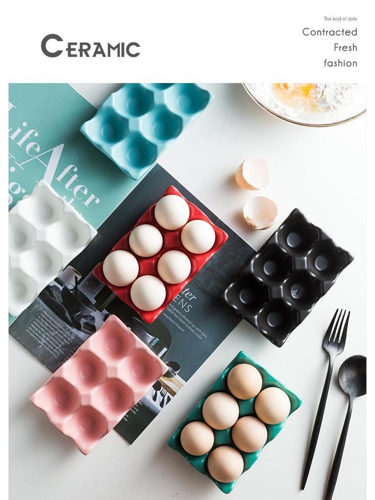Ceramic Egg Holder Tray for Kitchen Tableware Supplies