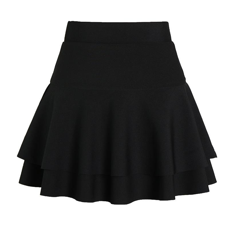 Spring High Waist Solid Double Layer Mini Cake Skirt Summer Party Streetwear Plus Size M-4Xl