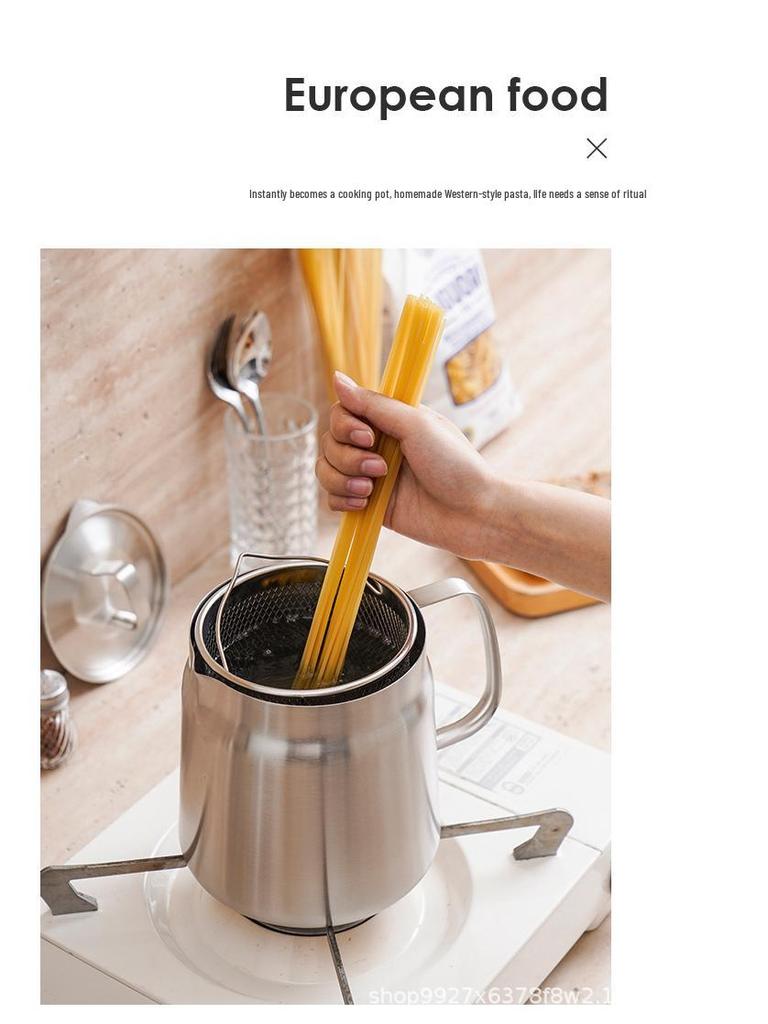 304 Stainless Steel Multi-Purpose Oil Filter Pot with Screen and Dregs Separator for Kitchen