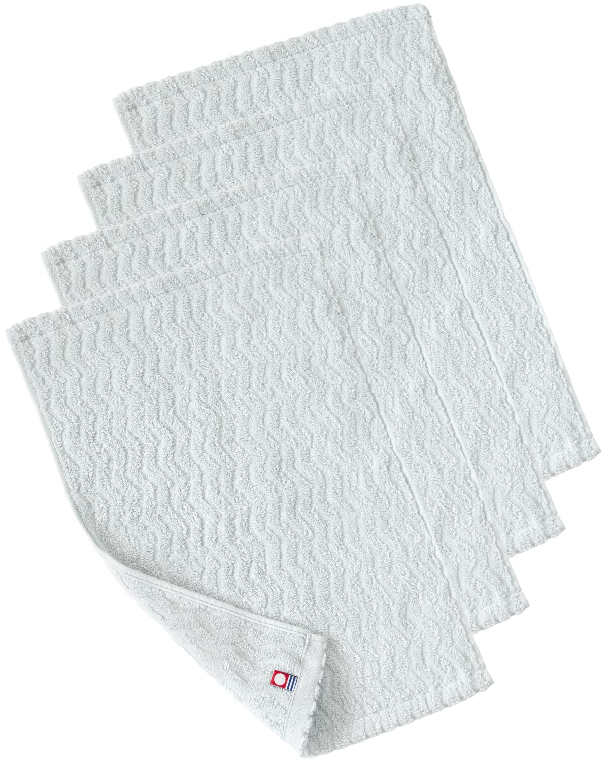 

Bloom Imabari Certified Hand Set of Ash x Made in Japan Towels, 4, (22 32cm), Large, Absorbent, Quick-Drying, 100% Cotton, (Blue)