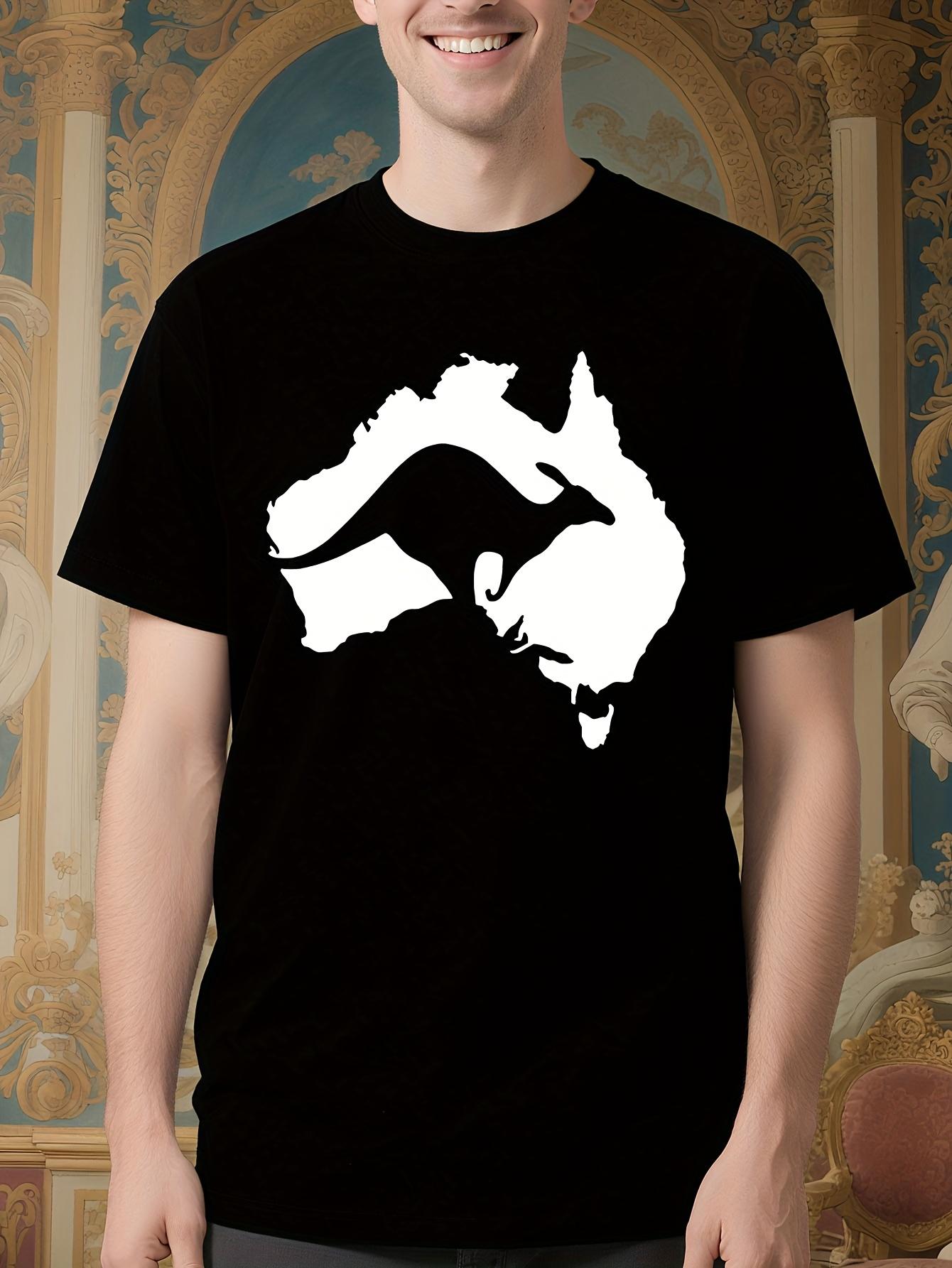 Australian Outback Graphic Tshirt - Black Kangaroo and Ma... S