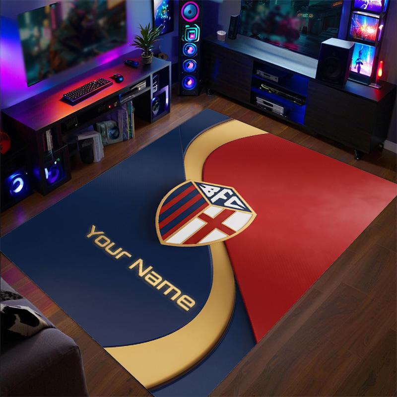 Crystal Velvet Rug Bologna FC Print Custom Name Text Floor Mat Home Decor