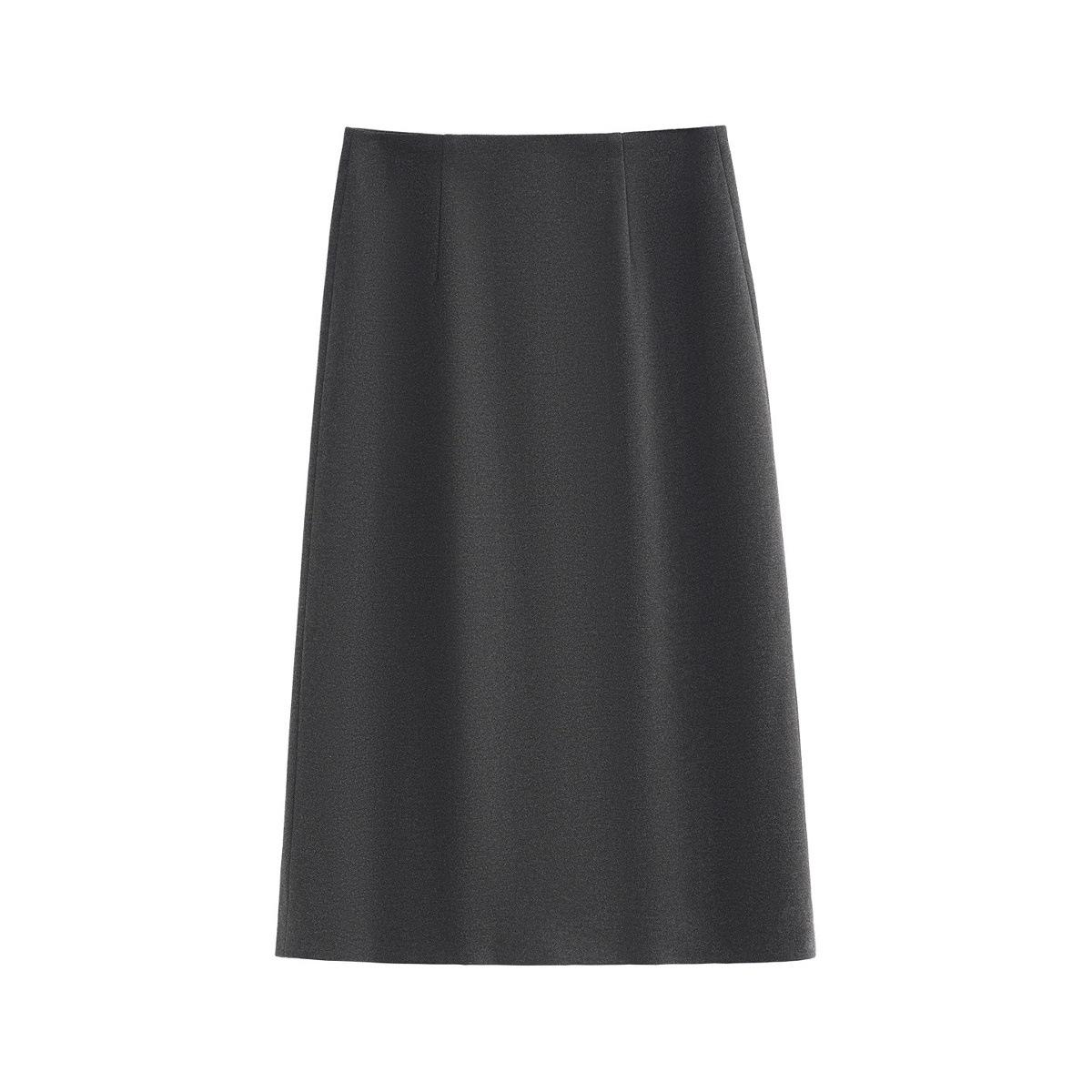 

Elegant Dark Blue High-Waisted Wool Skirt for Women - 2025 Autumn/Winter Collection 29/XL for 116-125 jin темно-сірий