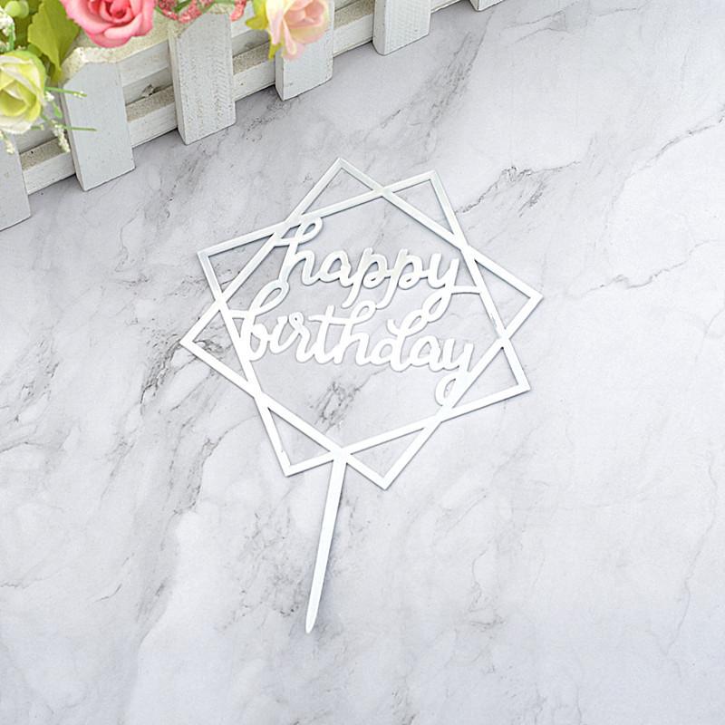 Gold & Black Mirrored Acrylic Cake Topper