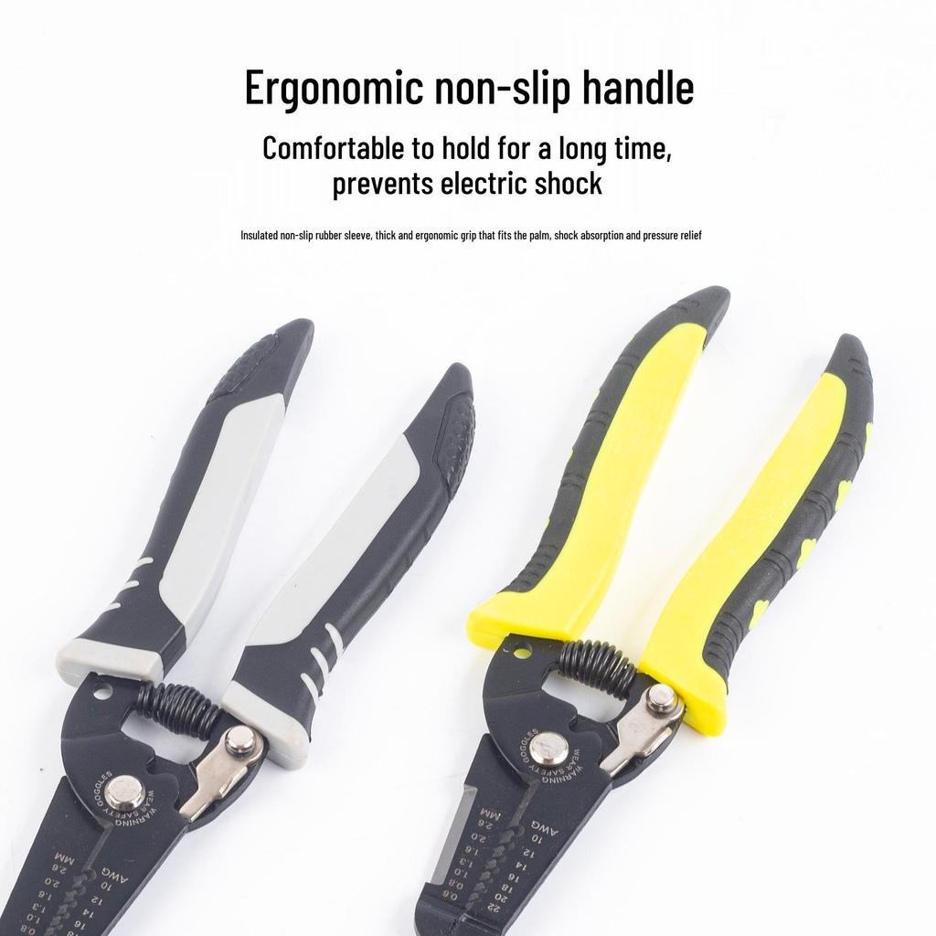 Electrician's Multi-Functional Wire Stripper, Crimper & Cutter Pliers for Household Circuit Repair