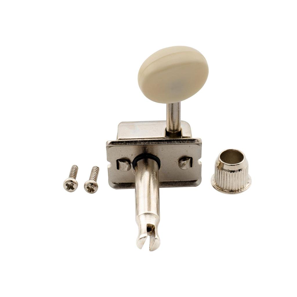 Wilkinson Deluxe WJ55 6 Row Vintage Guitar Pegs Split Post Classic Vibe for Fender Electric Nickel with Buttons Strat/Telecaster Guitar, Off-White