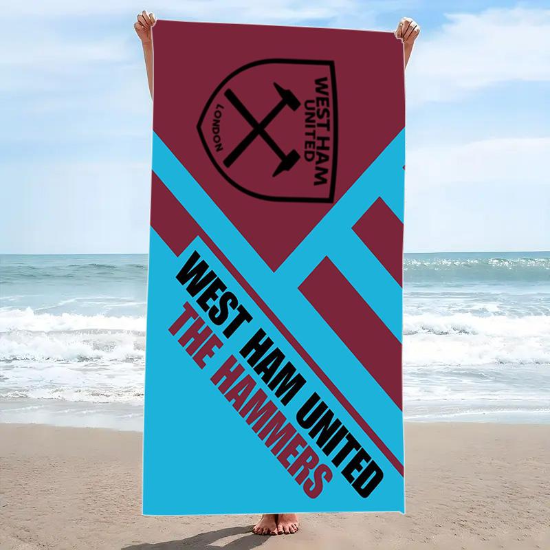 West Ham United FC Print Beach Towel, Large Soft Quick Dry Towel for Beach Camping Swimming