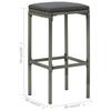 7 Piece Garden Bar Set with Cushions Poly Rattan Gray