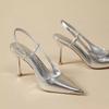 Fashion Pointed Toe Shoes Woman Sexy Heeled Sandals Slingback 2025 Trend Pumps Shallow Women Loafers Summer Dress Soft Leather Sandalias