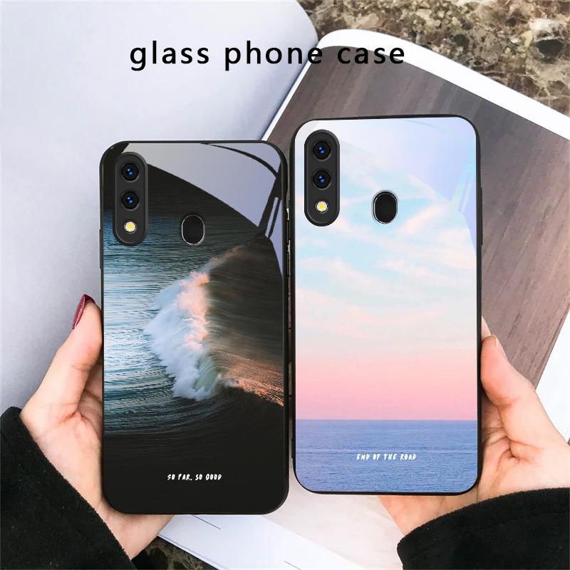 Dark Colored Seawater For Samsung Galaxy A30 A31 A32 A33 A34 A35 A42 A30s A20 A25 A26 A51 A56 A54 A72 A73 A70 Glass Phone Case