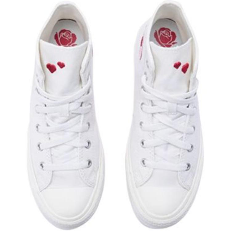 Converse Chuck Taylor All Star Lift Platform High GS Valentines Day 2025 Kids Sneakers Cream Vintage-White Red A10716C