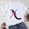 Large Size T-Shirt 26 English Letters Butterfly Print T-Shirt Women'S Short-Sleeved Women'S Clothing