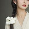 Solid Color Pleated Fabric Hair Ring Women Simple Cream Style High Elastic Scrunchie High-end Hair Accessories
