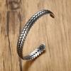 Men's Bracelet,Old Oxidized Gray Braided Cuff Bracelets,Stainless Steel Industrial Style Braslet Bangle, Vintage Jewelry