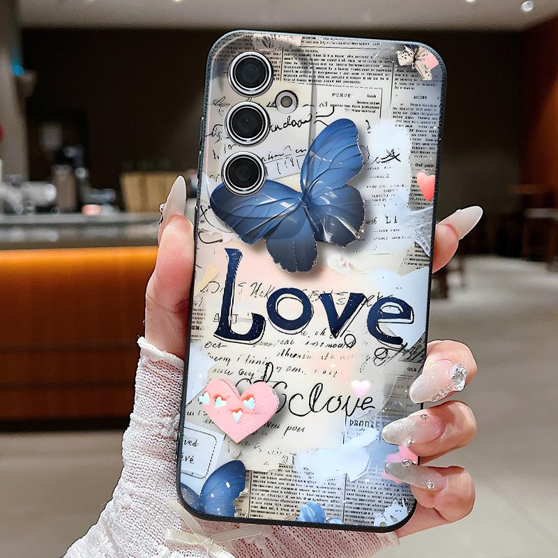 Fancy Butterfly Print Case For Samsung A18 A57 A37 A17 A56 A36 A26 A16 A55 A35 A25 A15 A54 S21 FE S22 S23 S24 Plus S25 S26 Ultra Silicone Cover