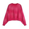 Heavyweight Vintage Spray-Painted Monkey Sweatshirt: Women's Cropped, Retro Drop Shoulder, European & American Hot Girl Casual Style