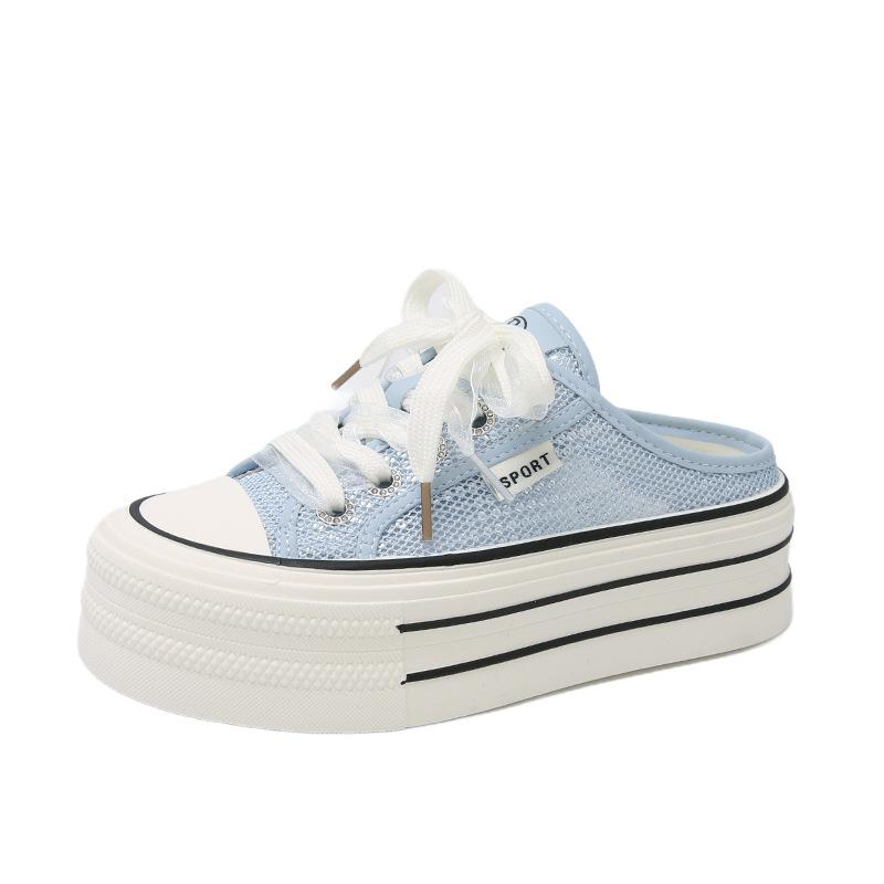 Baotou Half Slippers Outer Wear Summer Women's Shoes 2025 New Popular One-pedal Thick-soled Height Increase Super Fire Single Shoes