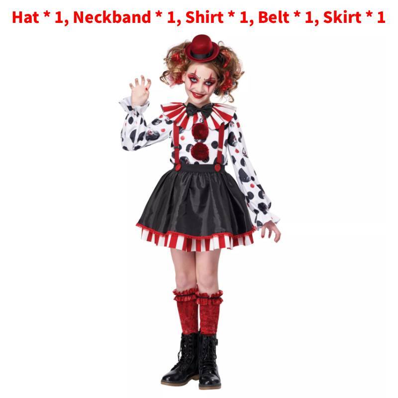 Game Theme Kids Clown Costume Set For Halloween Party And School Performance