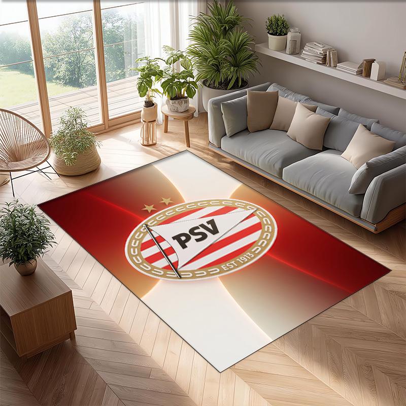 PSV Eindhoven FC Soccer Football Pattern Soft Area Rug Non Slip Indoor Floor Carpet Sports Decor Mat for Bedroom