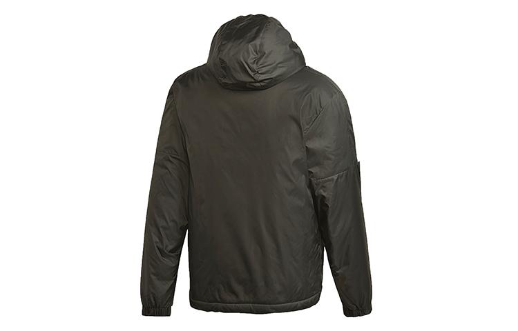 Adidas Puffer Jackets Men's Olive Brown Hooded Moderate GH4602