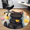 1pc Cat Heart Office Round Area Rug, Under Office Chairs Bedroom Living Room Home Decor, Room Deco, Available In Various Sizes
