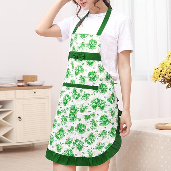Baking Apron Soft Texture with Pocket Waterproof Sleeveless Anti-oil Ladies Fashion Cooking Apron for Kitchen