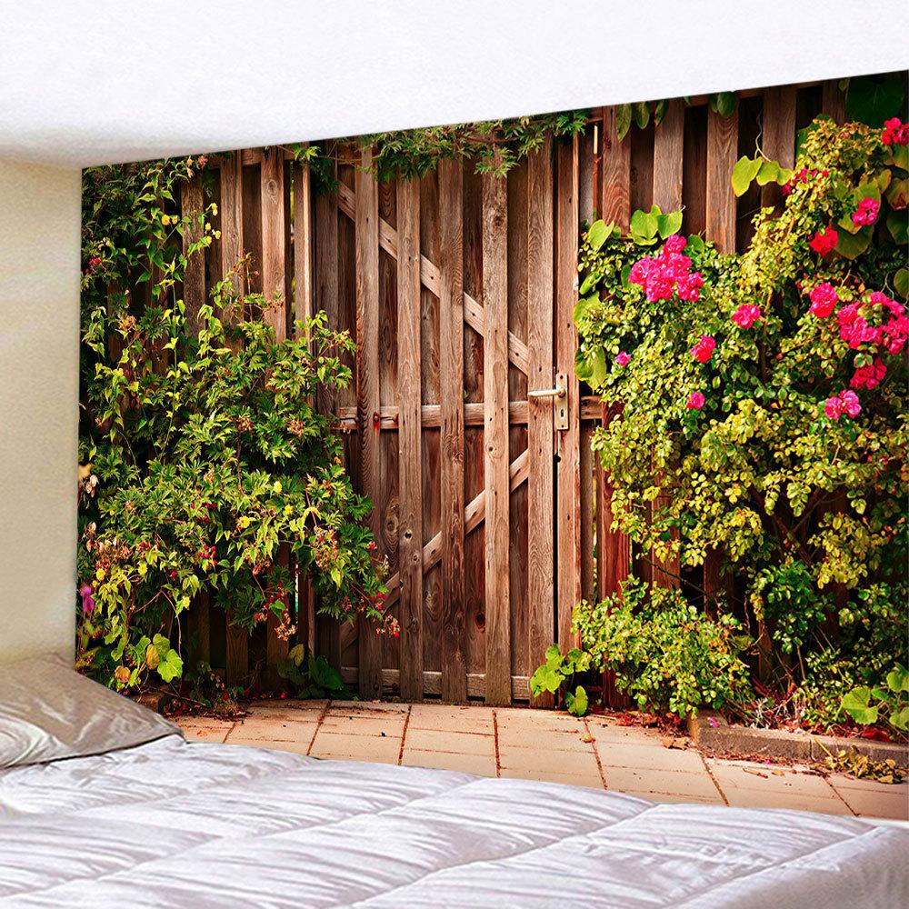 

Весенние цветы Деревянный забор Гобелен Природа Розовый Роза Растение Цветок Настенный декор Сад Окно Природный пейзаж Гобелен 100x75cm