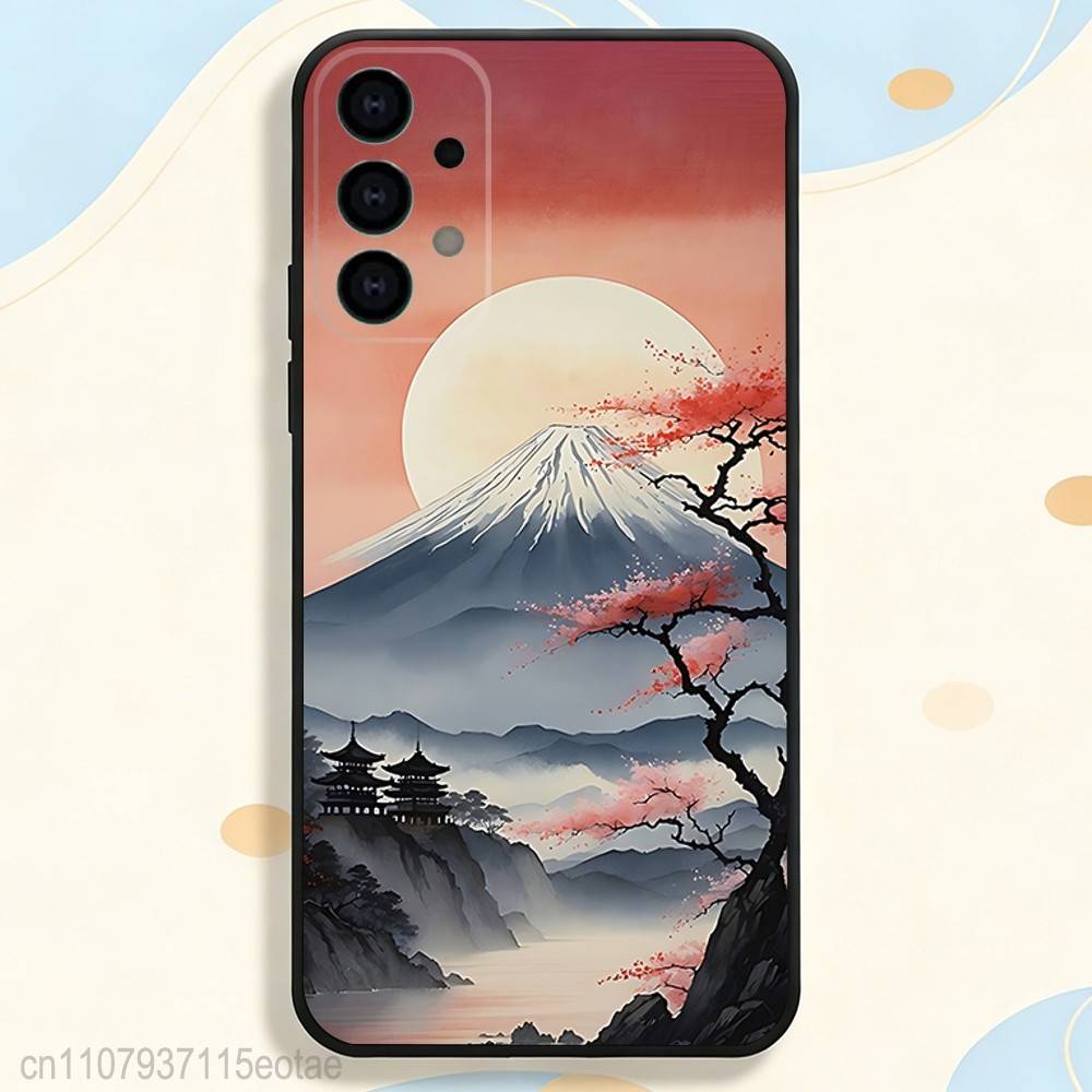 Coque de téléphone Paysage Mont Fuji Japonais Silicone Souple Pour Samsung S26,S25,S24,S21,S22,S23,S30,Ultra,S20,Plus,Fe,Lite