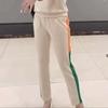 Casual Sports Suit for Women, Spring Letter Print, Stylish, Versatile, Slim Sweatshirt and Trousers Two-piece Set