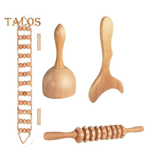 

4 шт./компл. деревянные массажные инструменты терапевтический массажный набор лимфодренажный массажный набор Мадеротерапия для коррекции фигуры облегчение мышечной боли 4pcs