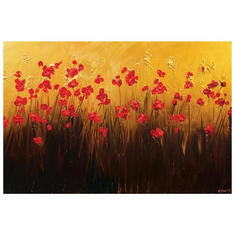 Nordic Kunst Baum Blumen Landschaft Leinwand Kunst Poster und Drucke Abstrakte Ölgemälde Wand Bilder für Wohnzimmer Wohnkultur