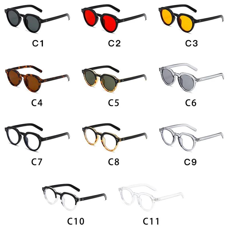 Oval Sunglasses Women Fashion Clear Black Orange Shades Retro Rivets Men Punk Trending Sun Glasses UV400