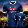 Maillot de Football Homme Angleterre Été 2026 Respirant Entraînement d'Équipe Mode Imprimé Décontracté Femme Manches Courtes T-shirt de Sport Homme