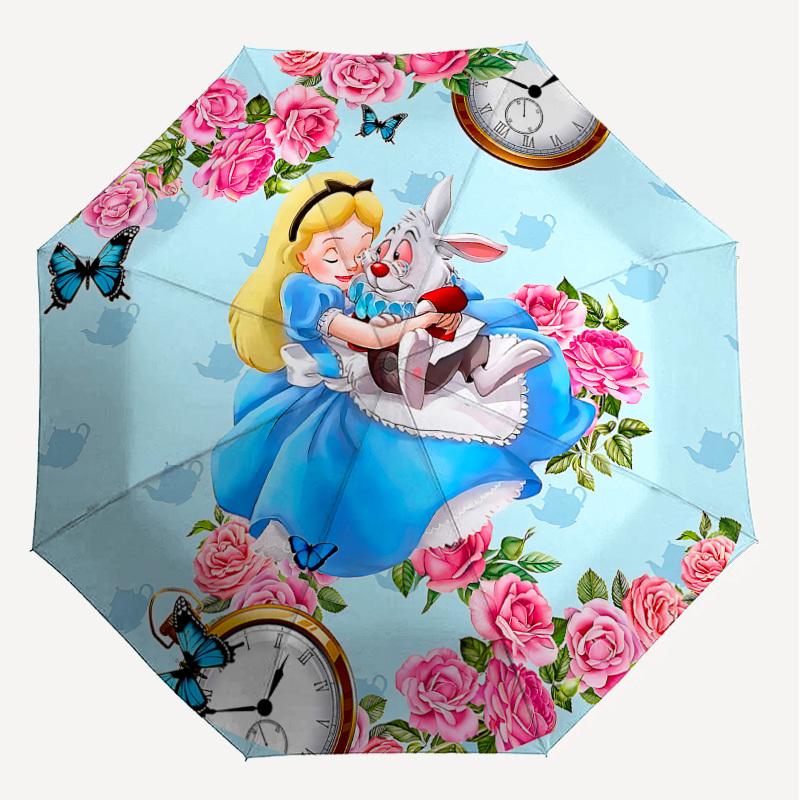 1PC Alice Rabbit Umbrella-8-Rib Reinforced, Automatic Open, Lightweight & Durable, Cute Fashion Accessory for Outdoor-P92