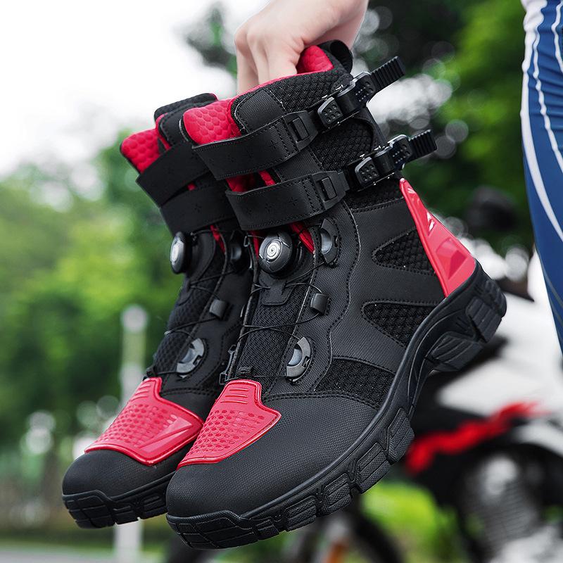 Motorcycle riding boots, motorcycle shoes, all-season anti-drop breathable rider racing boots, motorcycle travel equipment, men's rider shoes