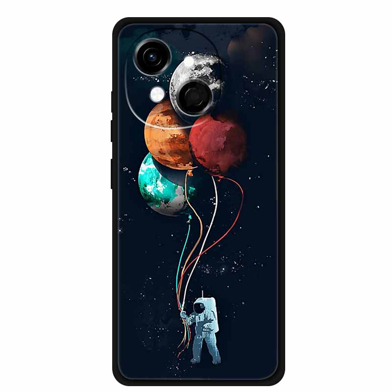 Black Silicone Case For Tecno Spark 40C Cases Wolf Luxury Protective Soft Back Cover For Tecno Pop 9 4G Case 6.67" Animal Fundas