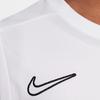 Nike Koszulka Dri-Fit Academy Zrównoważone Materiały Odprowadzająca Wilgoć Wygodna Oddychająca Krótki Rękaw Góry dla Dzieci Biały Czarny HJ3716-100