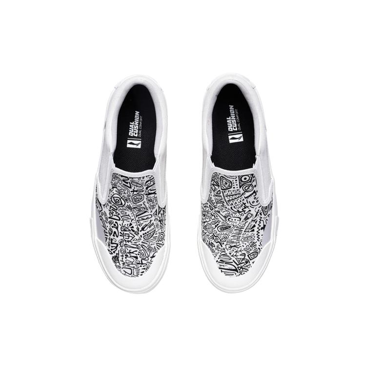 New LiNing SLIP ON Low Top Skateboard Shoes Women's White