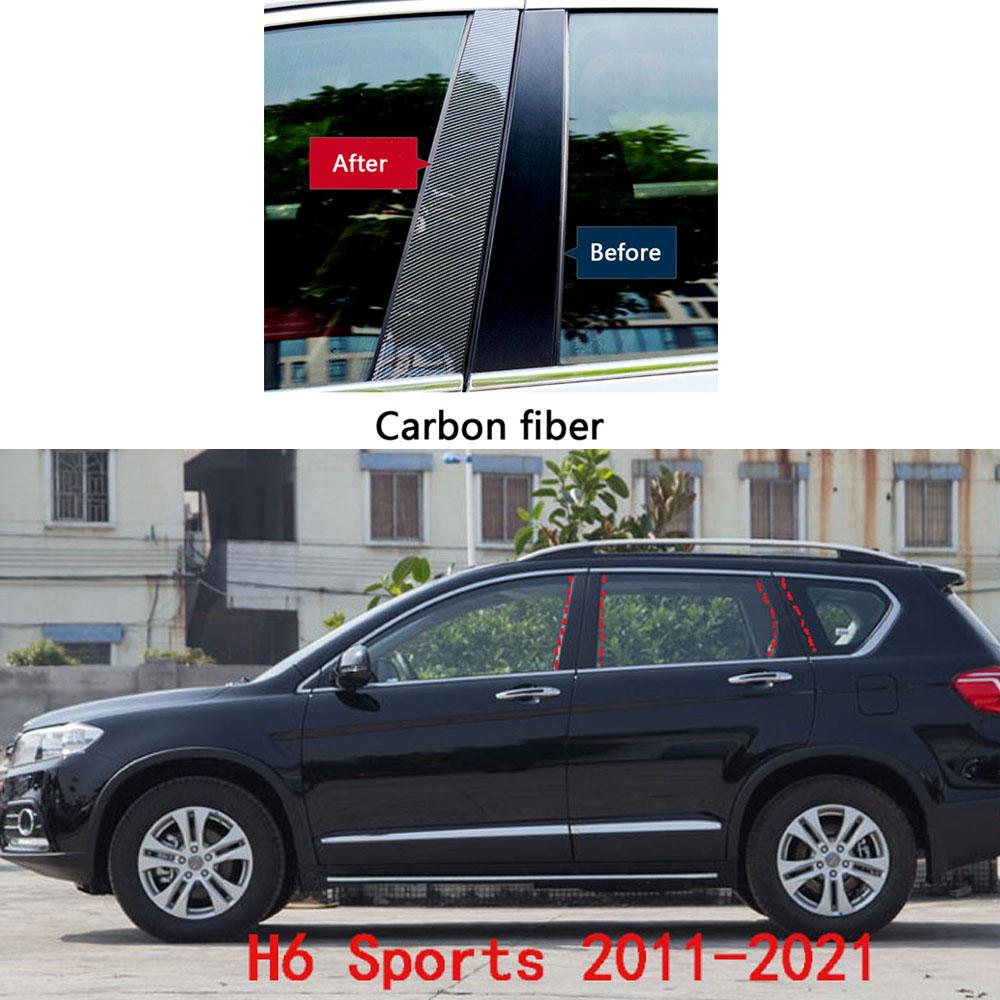 Car TPU/Glossy Mirror Pillar Post Cover Great Wall HAVAL H6 2011 2012 2013- Door Trim Window Molding Sticker Accessories