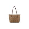 Zip Top Tote PVC Shoulder Bag Medium Women's Brown 4455-IME74