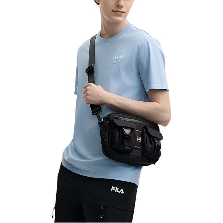 FILA Original Cool Silk Soft Dry Comfortable Short Sleeve T-Shirt Men Tops Cashmere-Blue F11M529108F-LB