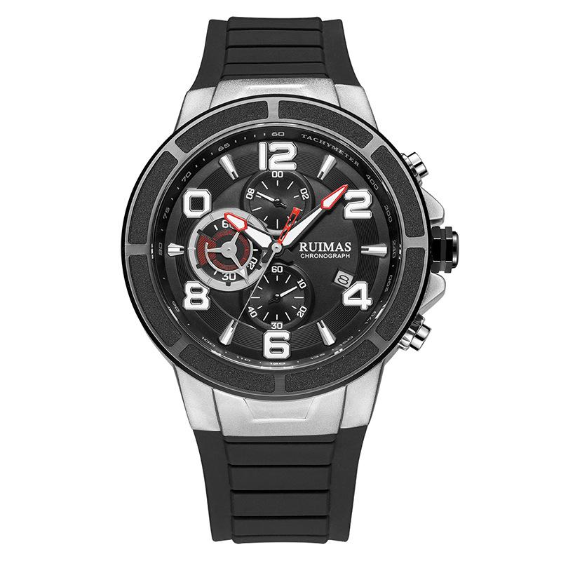 Sports Watch Fashion Quartz Men S Three Eyes Six Pins Large Dial 587
