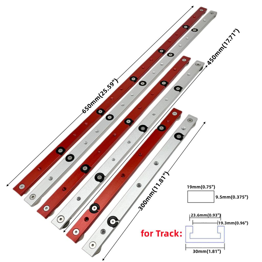 Woodworking T-track Slider Aluminum Alloy Limitable Miter Bar Rail Slider Table Saw Gauge Rod