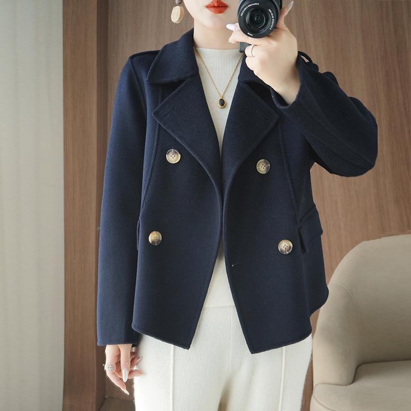 2025 Double-Sided Wool Korean Style Petite Loose Jacket for Women - Autumn/Winter Fashion