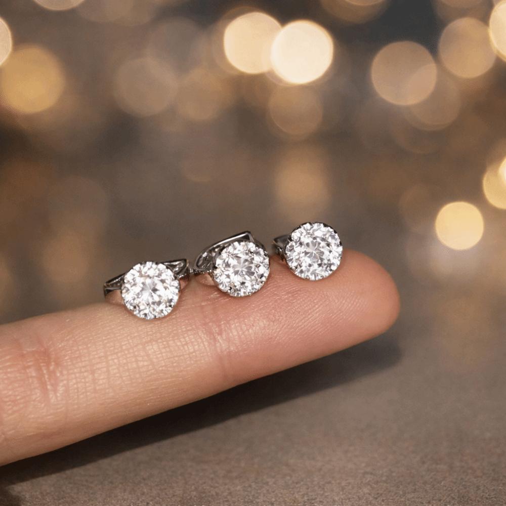 Silver Color Synthetic Zirconia Earrings Adjustable Jewelry Elegant Zircon Hoop Earrings  Wedding